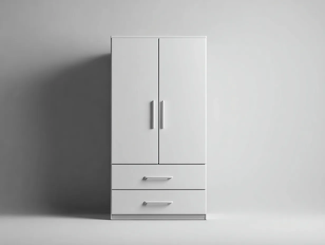 Armarios de almacenamiento con puertas y cajones 80x50x180 cm - blanco - diseño moderno para dormitorio-Pinemyhaus