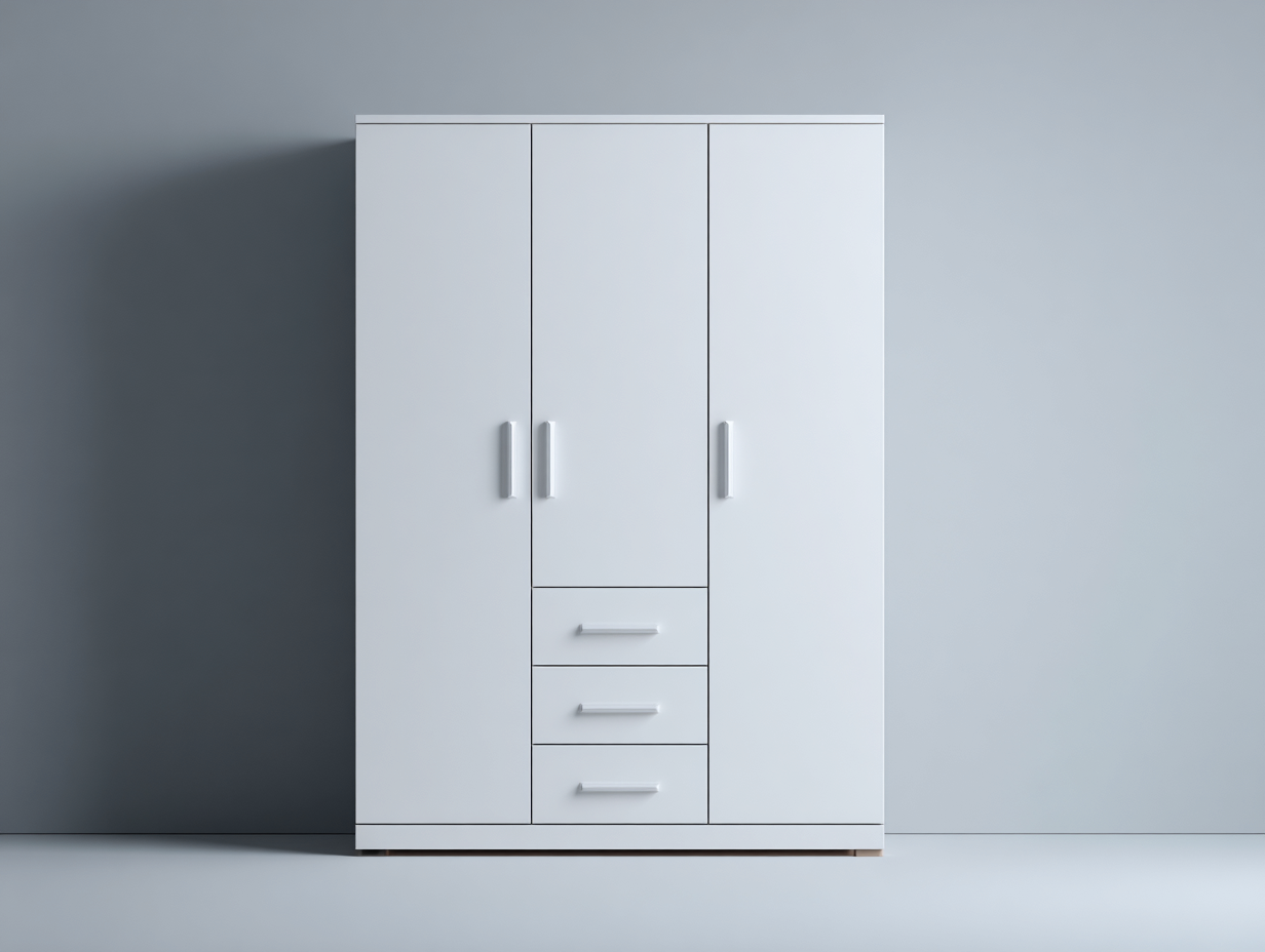 Armarios de madera 120x55x180 cm color blanco para dormitorio estilo moderno-Pinemyhaus