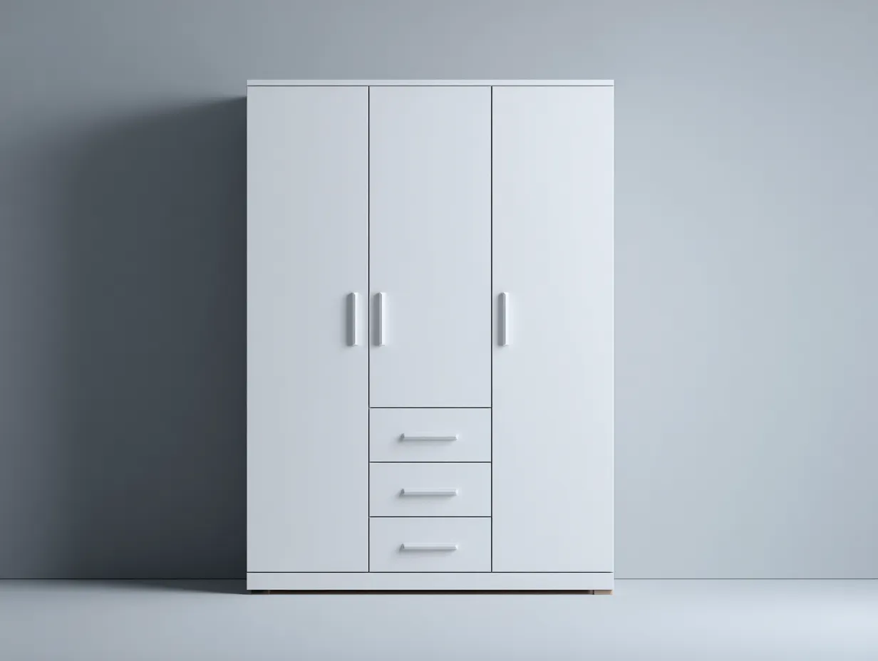 Armarios de madera 120x55x180 cm color blanco para dormitorio estilo moderno-Pinemyhaus