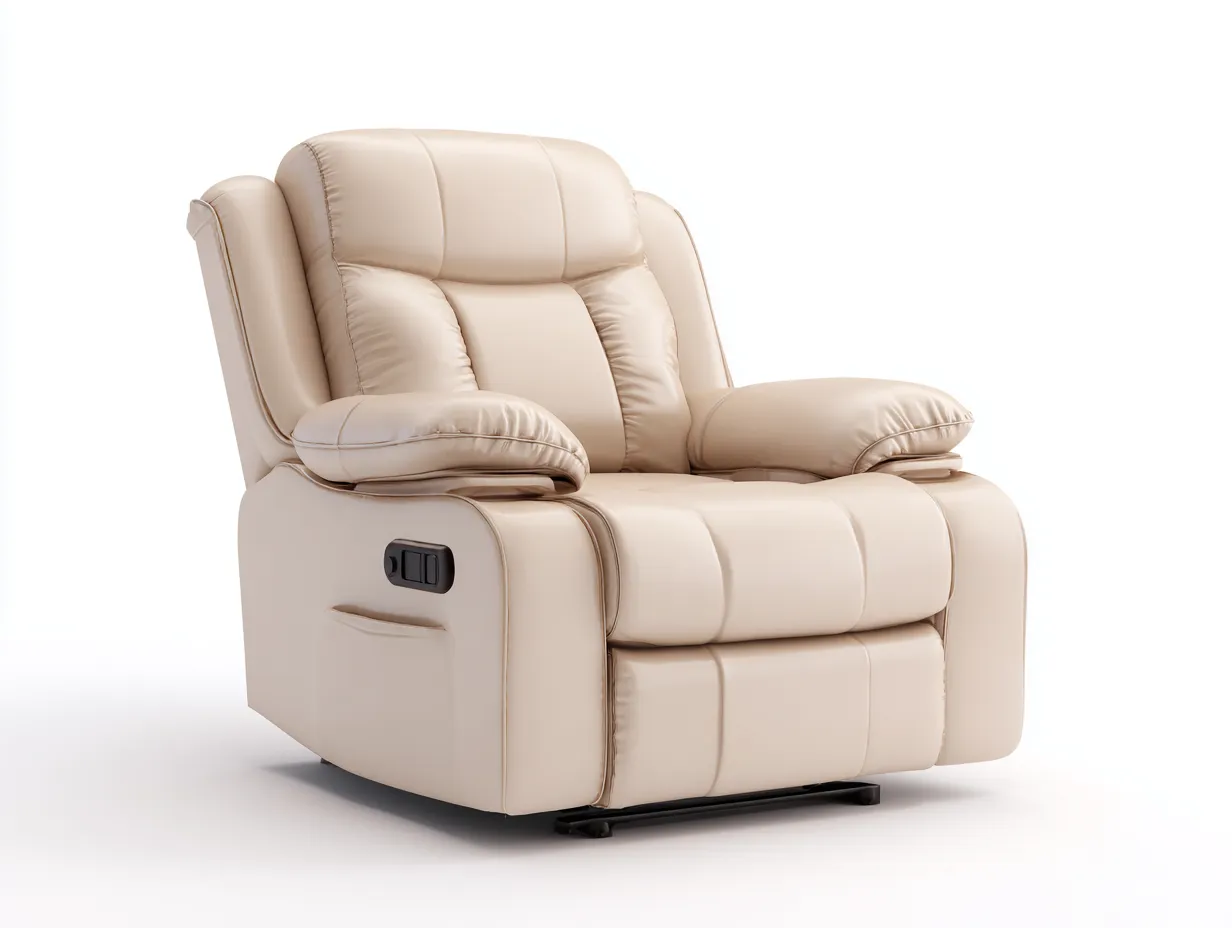 Sillones reclinables acolchados 95x90x105 cm - beige - sillón relax moderno para sala de estar-Pinemyhaus