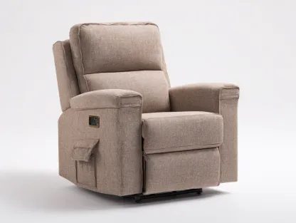 Sillón reclinable tapizado con reposabrazos acolchados 85x95x105 cm - beige - diseño cómodo moderno-Pinemyhaus