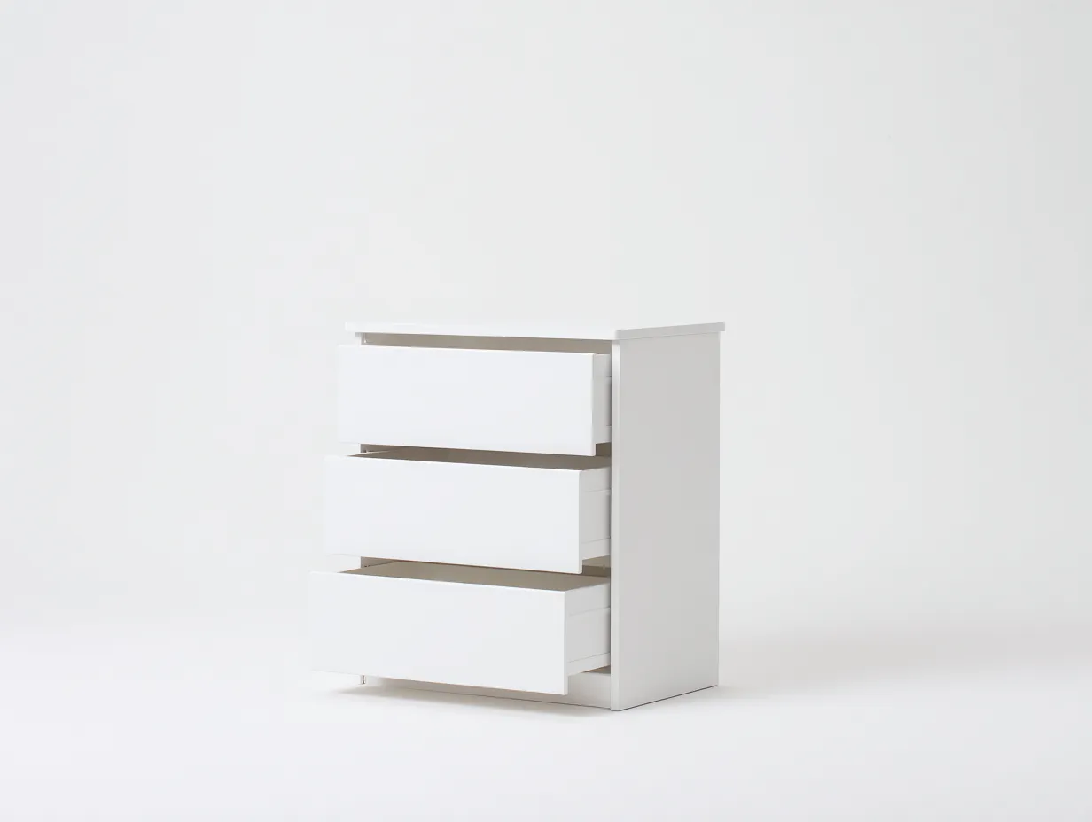 Cómodas de madera con 3 cajones 60x40x70 cm - blanco - diseño moderno para dormitorio-Pinemyhaus