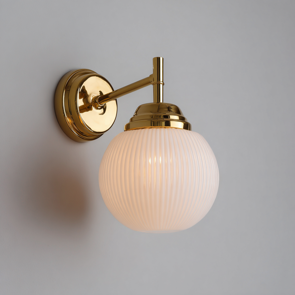 Aplique de pared metal vidrio 16x20x25 cm color blanco-dorado para salón - diseño moderno-Homiuply