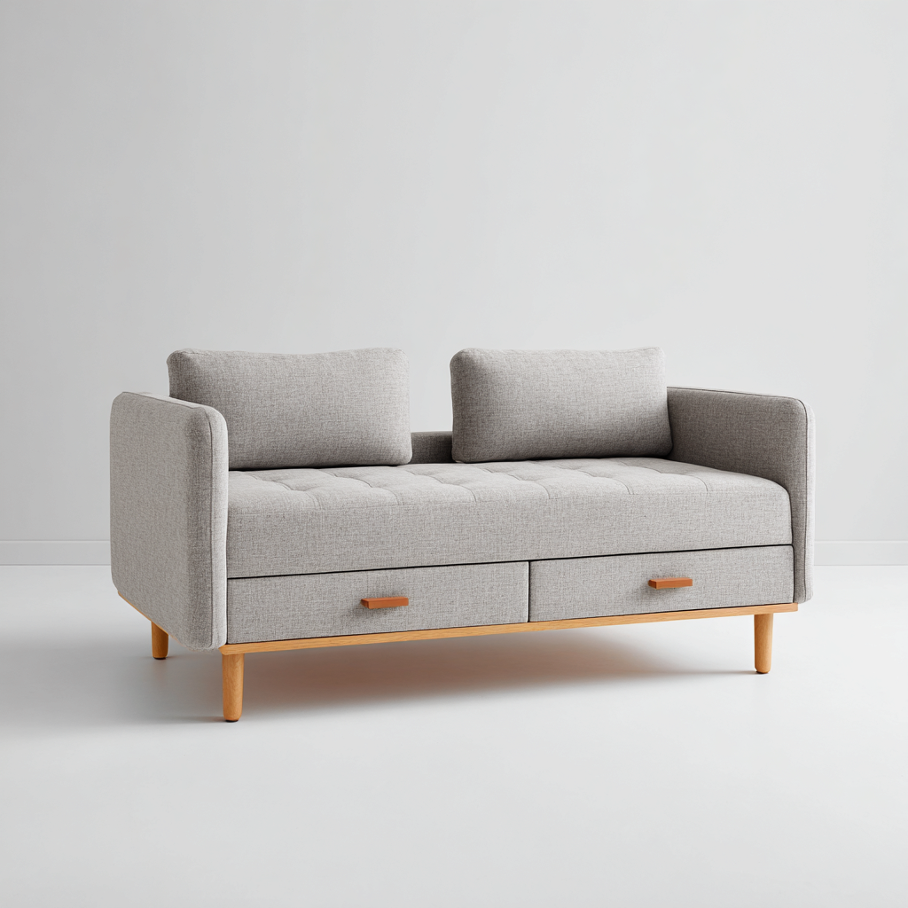 Sofá cama madera 195x90x85 cm - gris-madera - diseño moderno-Homiuply