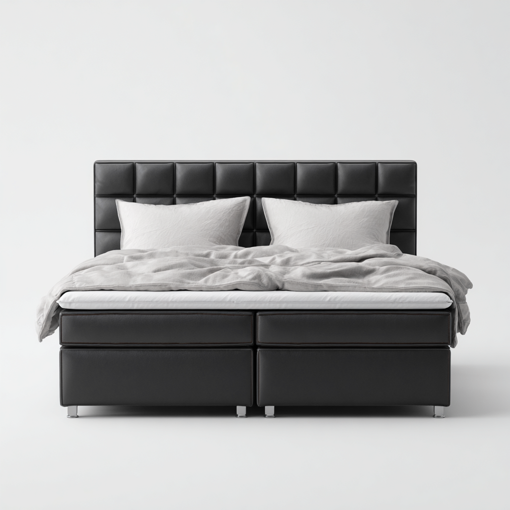 Camas matrimoniales tapizado 210x165x118 cm - negro - diseño moderno-Homiuply
