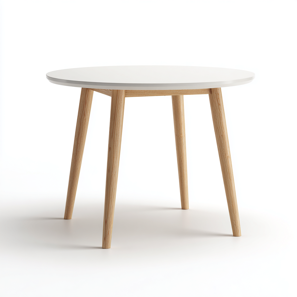 Mesas de jardín mesa de exterior tapa blanca y patas de madera 88x88x74 cm - blanco-madera - diseño minimalista para terraza-Homiuply