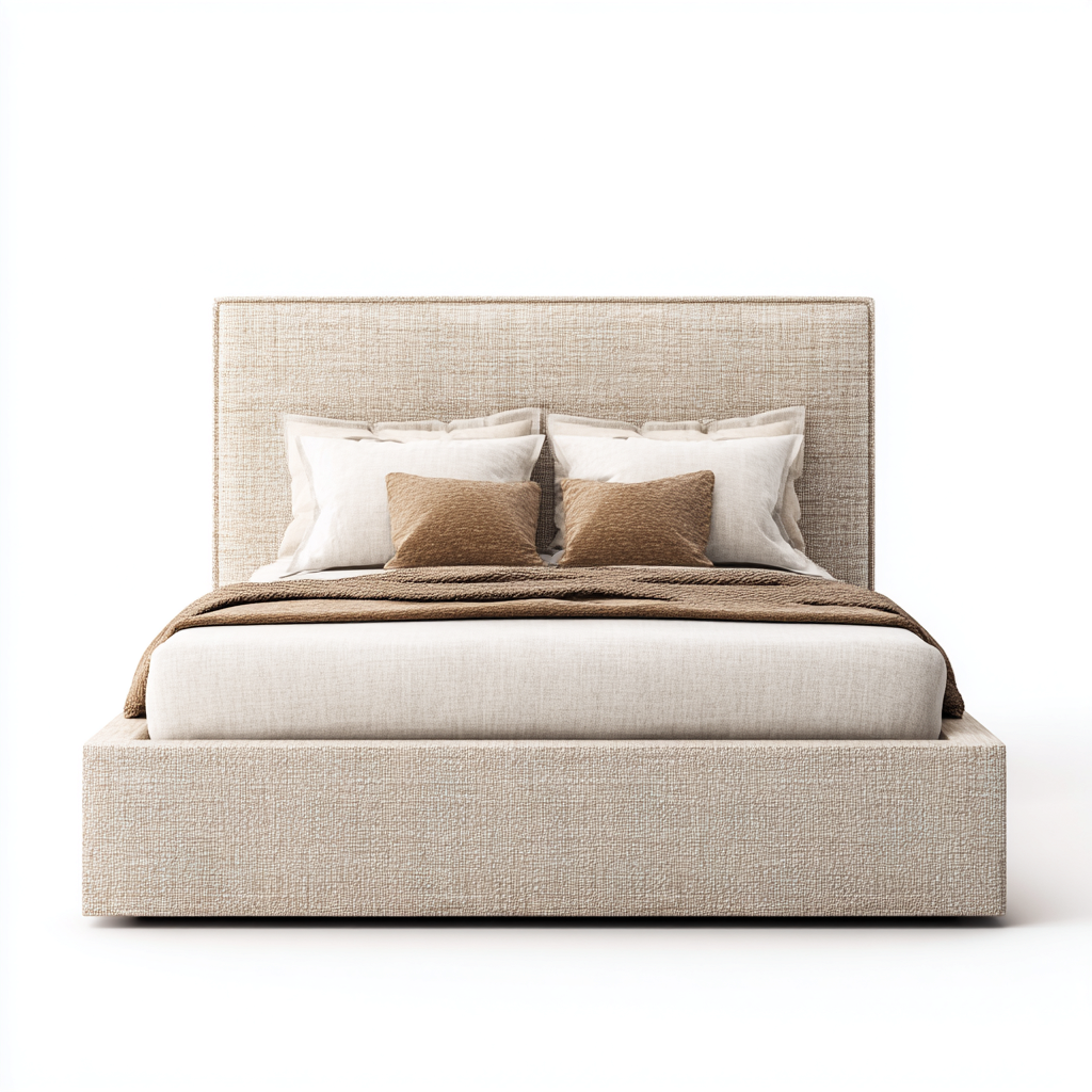 Camas matrimoniales tapizado 215x170x120 cm - beige - diseño moderno-Homiuply
