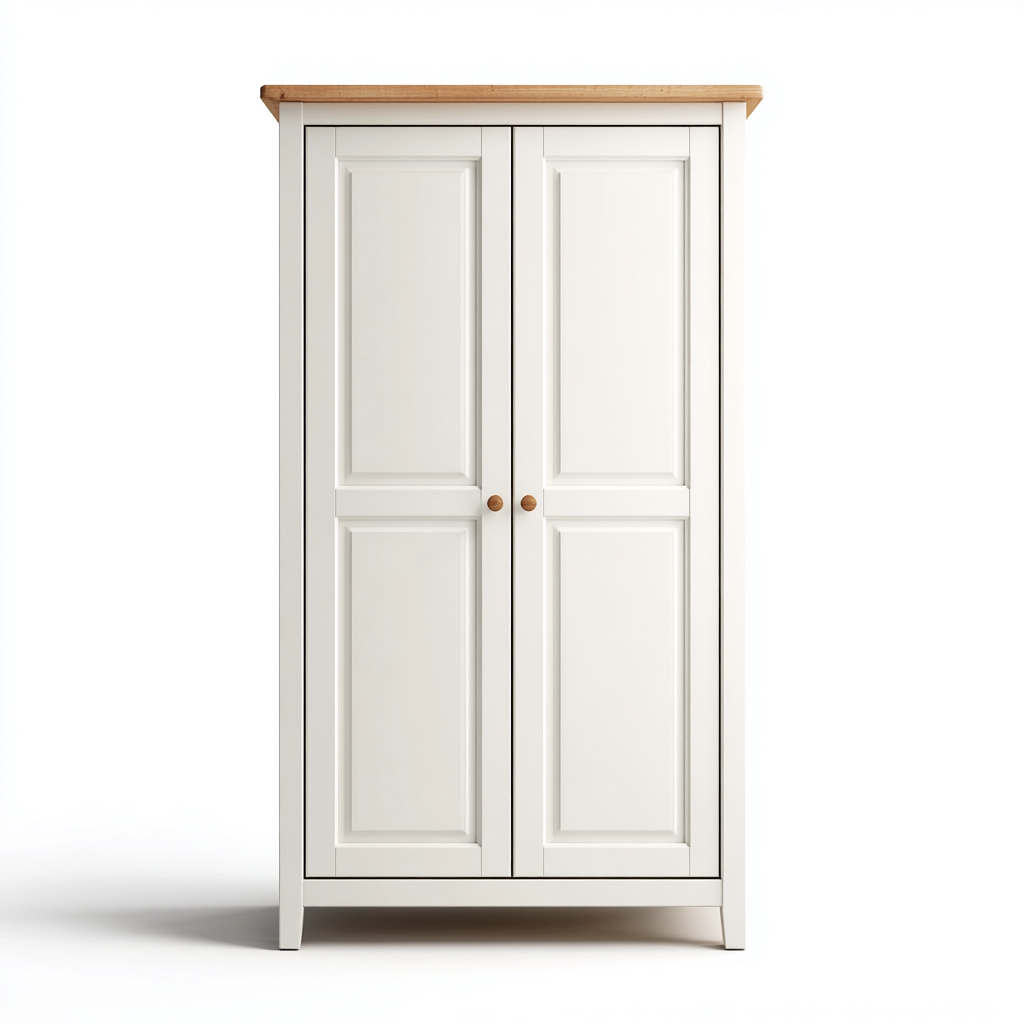 Armario de cocina madera 95x45x165 cm - blanco-madera - adecuado para cocina - diseño clásico-Homiuply