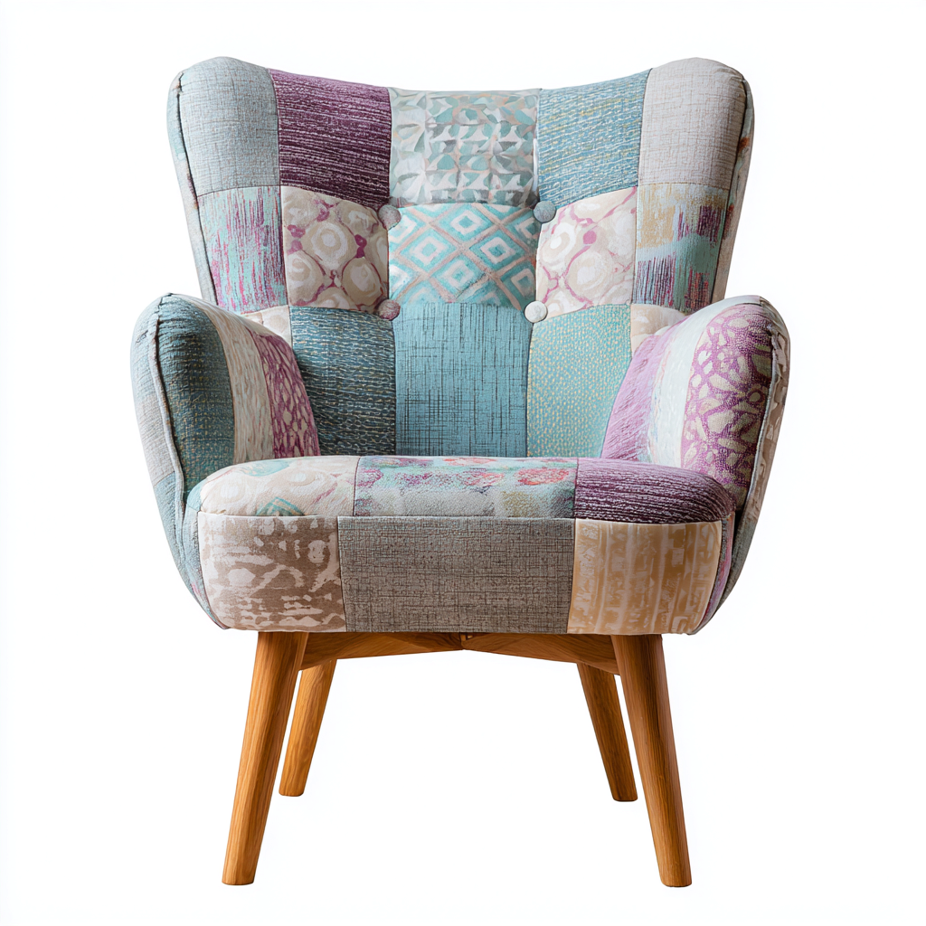 Sillón patchwork 84x78x92 cm - multicolor - diseño moderno-Oakuply