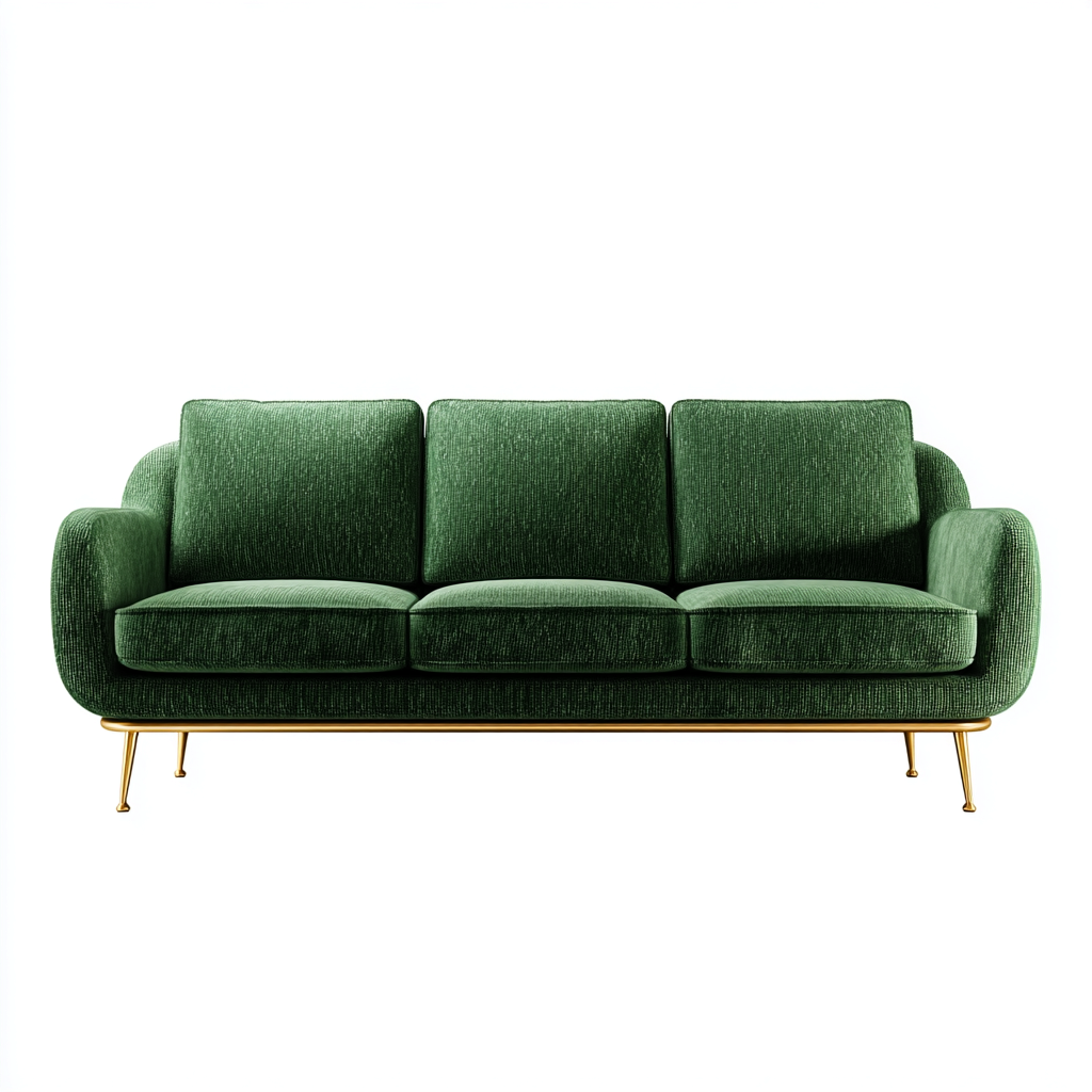 Sofá de 3 plazas tapizado tela 220x90x86 cm - verde oscuro - diseño moderno-Oakuply