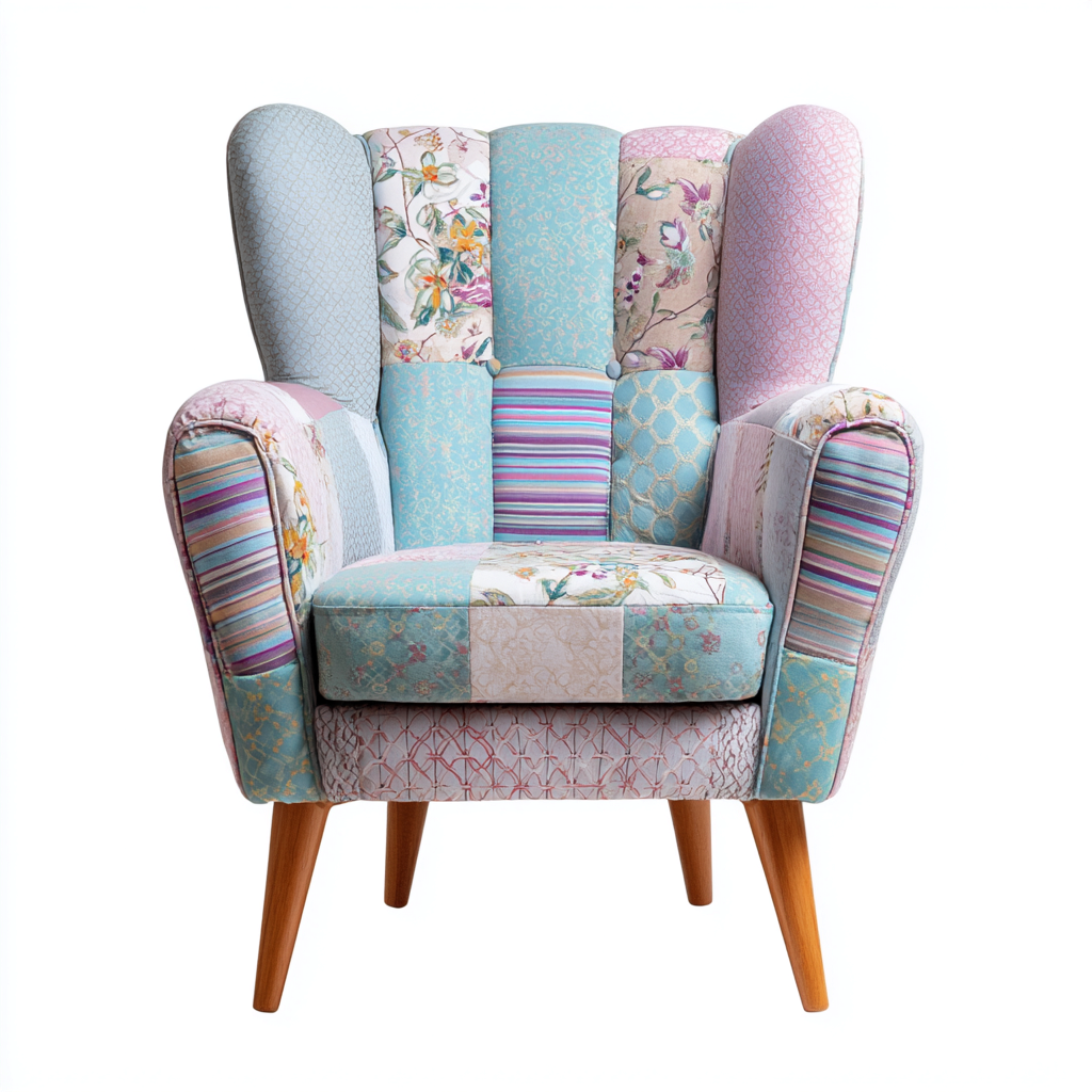 Sillón patchwork 86x80x94 cm - multicolor - diseño moderno-Oakuply