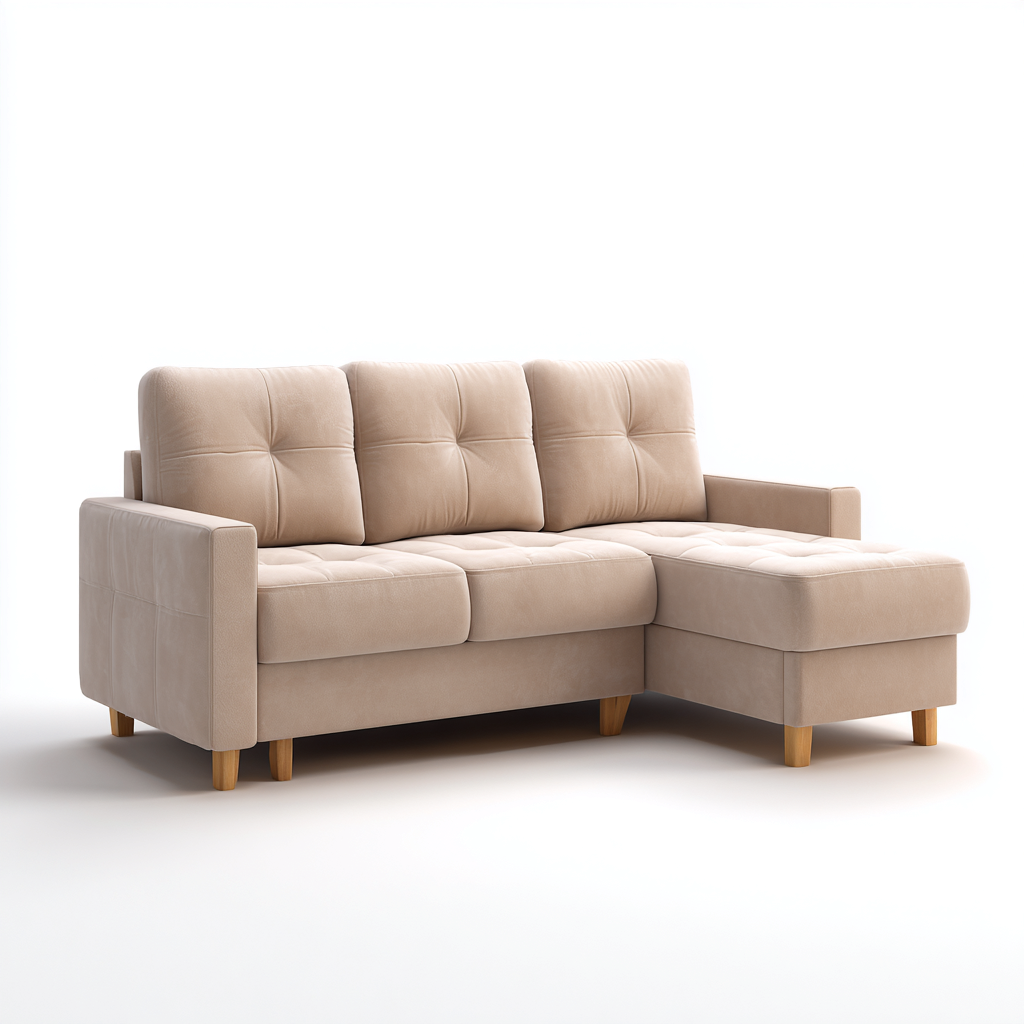 Sofá rinconero tejido 258x156x87 cm - beige - diseño moderno-Oakuply