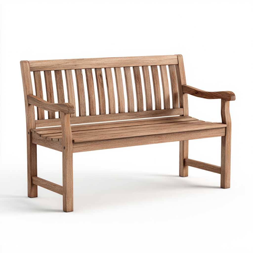 Banco de jardín madera 120x60x90 cm - marrón - diseño clásico-Oakuply