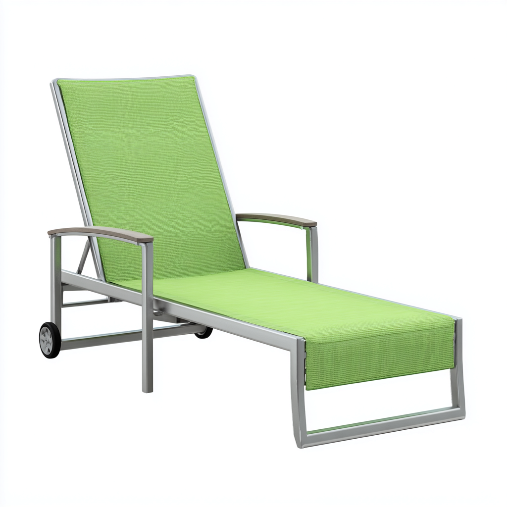 Tumbona de jardín Metal-tela 186x63x98 cm - verde - Diseño ligero-Oakuply