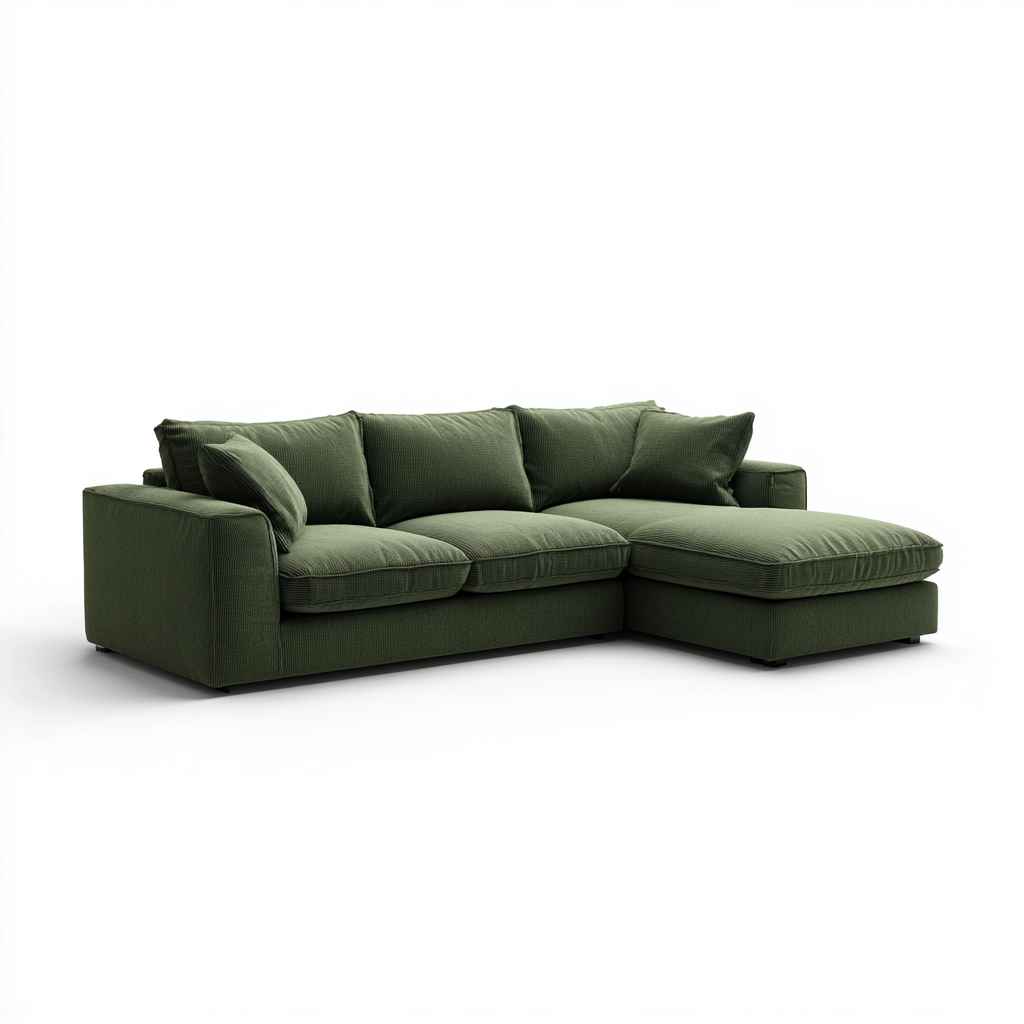 Sofá rinconero tejido 275x165x90 cm - verde - diseño moderno-Oakuply