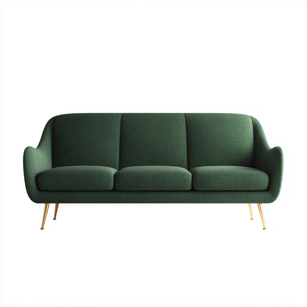 Sofá de 3 plazas tejido 212x86x82 cm - verde oscuro - diseño moderno-Oakuply