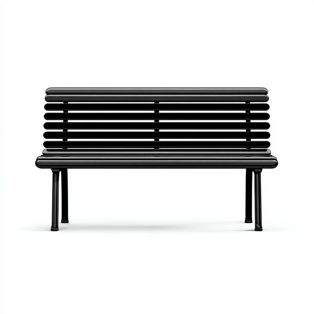 Bancos de jardín metal 155x65x85 cm - color negro - diseño minimalista-Oakuply