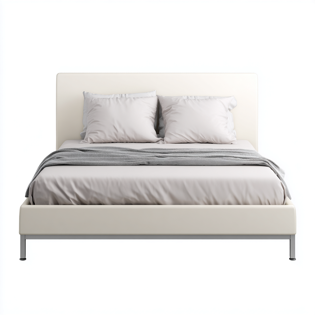 Cama matrimonial tapizada - 200x160x45 cm - blanco - apta para dormitorio - diseño moderno-Oakuply