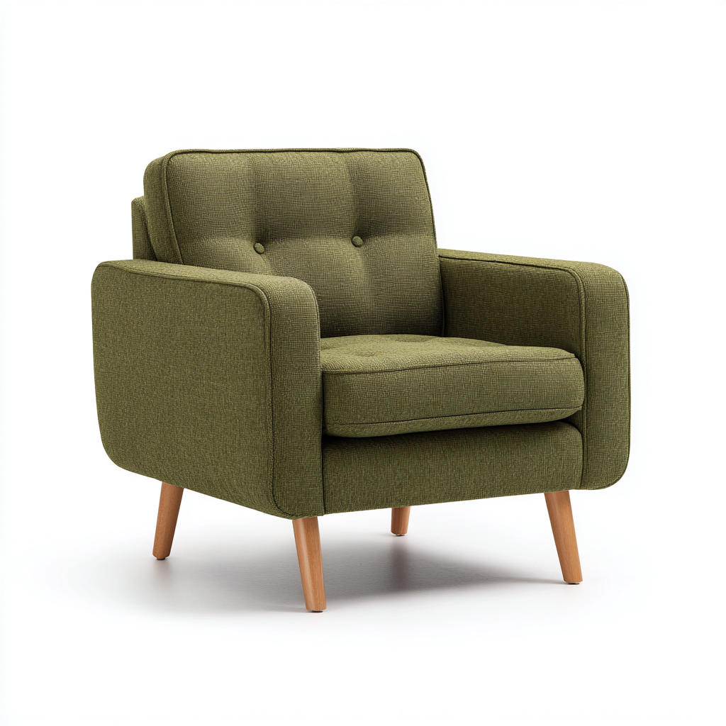 Sillón tapizado tela 85x80x78 cm - verde - diseño moderno-Oakuply