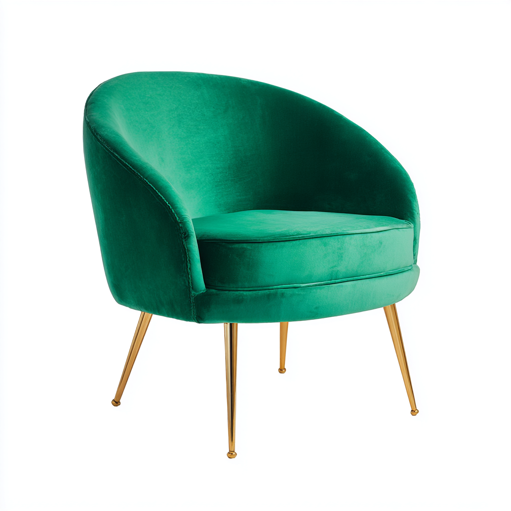 Sillón terciopelo 80x75x77 cm - verde - diseño contemporáneo-Oakuply