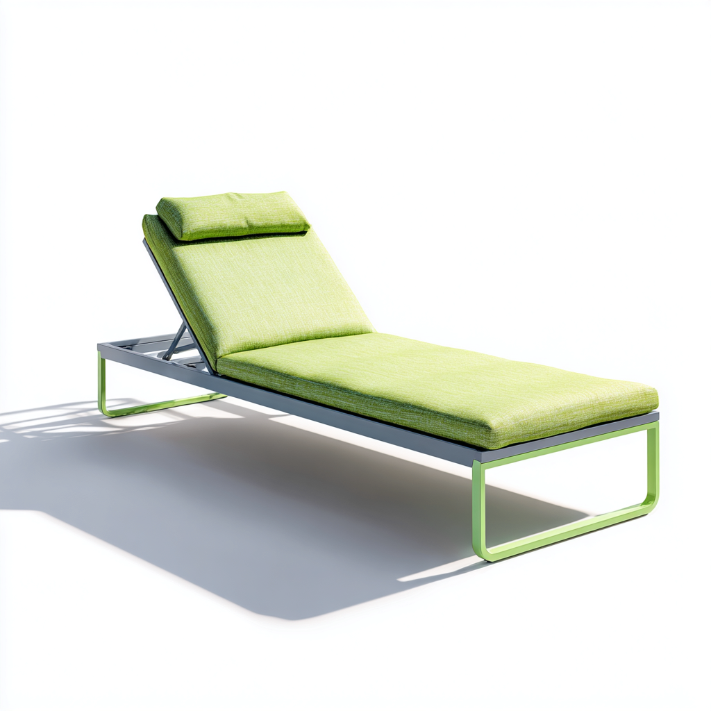 Tumbona de jardín Metal-tela 195x68x38 cm - verde-gris - diseño reclinable para exterior-Oakuply