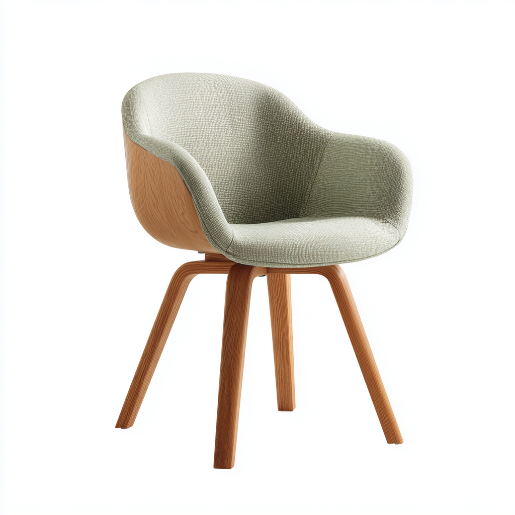 Silla de comedor con reposabrazos 52x50x82 cm - verde claro - diseño moderno-Oakuply