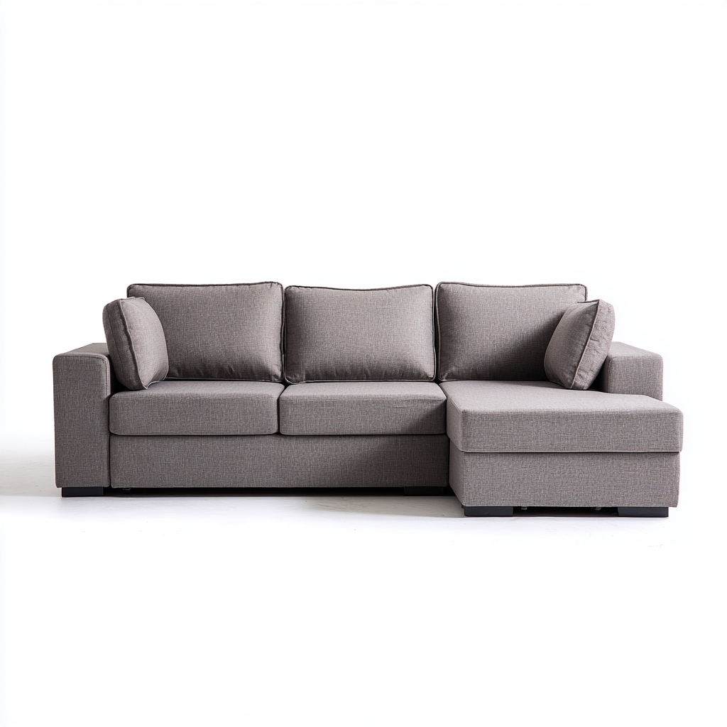 Sofás rinconeros tela 268x160x86 cm - gris claro - diseño funcional-Oakuply