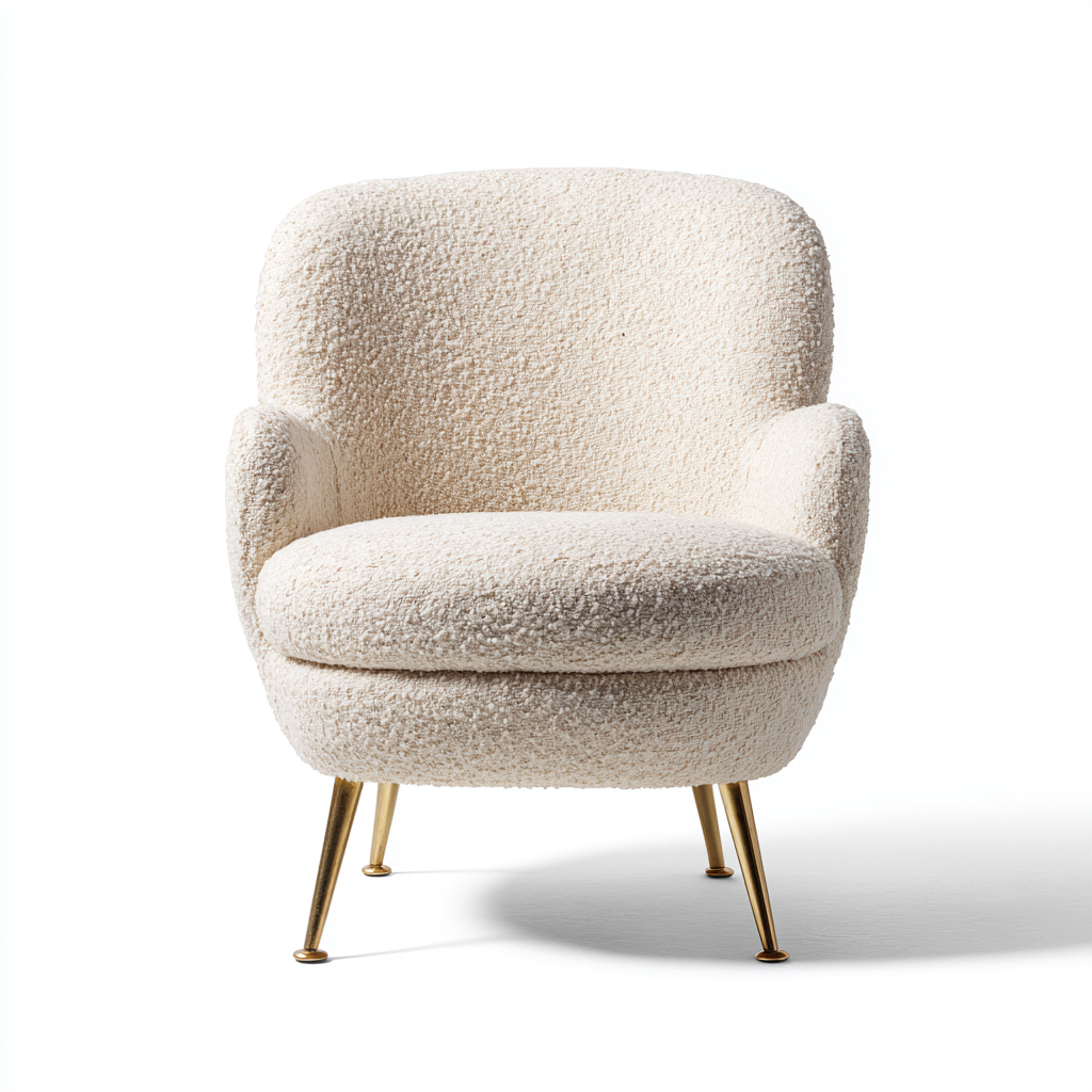 Sillón borreguillo-metal 79x77x85 cm - blanco - estilo moderno-Oakuply