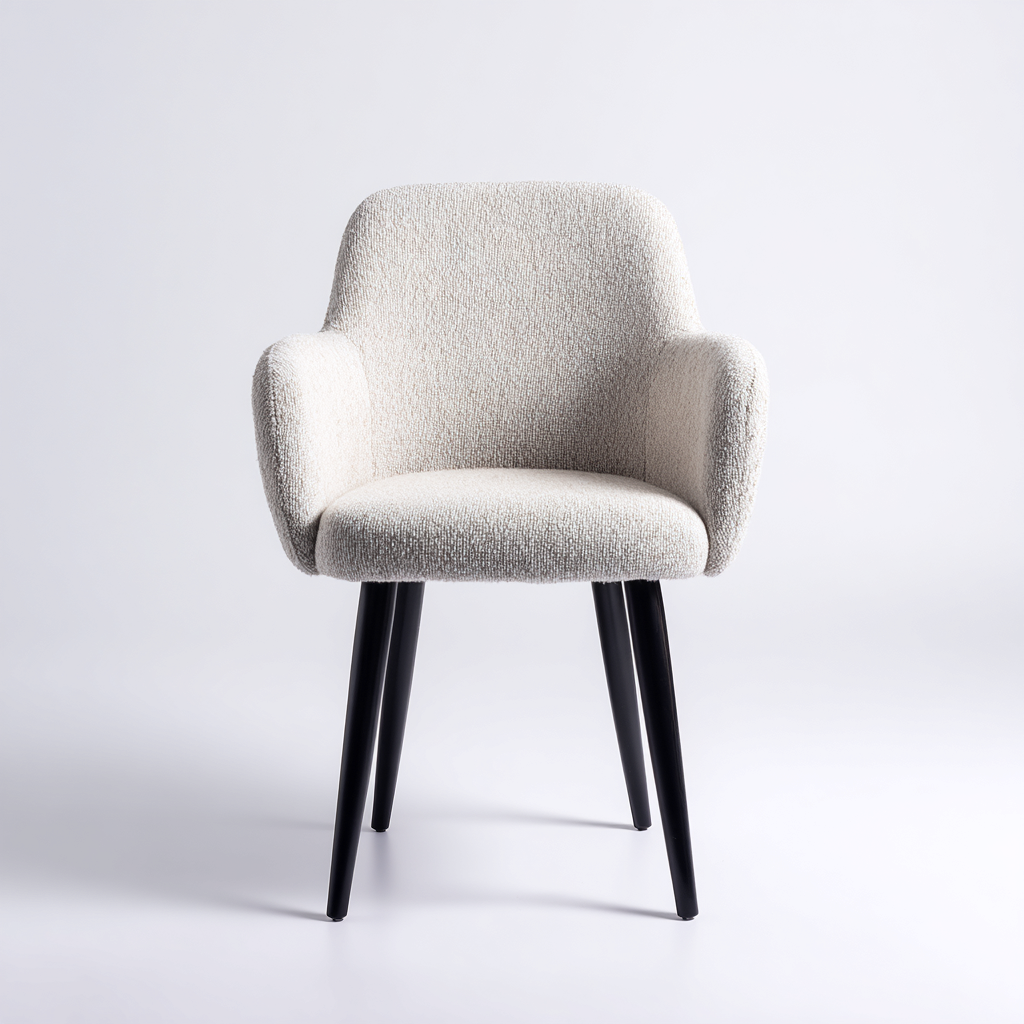 Silla de comedor tapizada 54x56x84 cm - beige-negro - diseño moderno-Oakuply