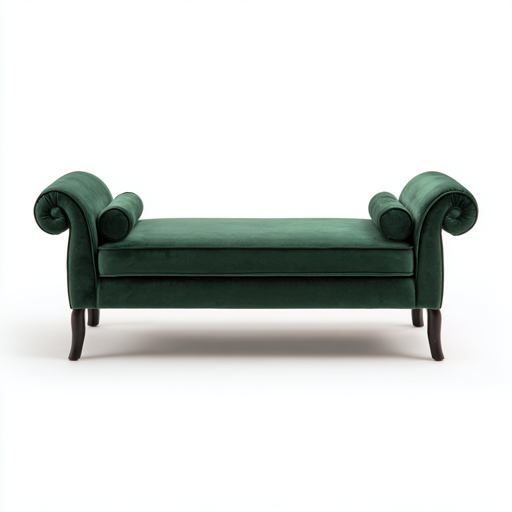 Bancos de dormitorio tapizado en terciopelo 150x50x62 cm - verde - adecuado para dormitorio - diseño clásico-Oakuply