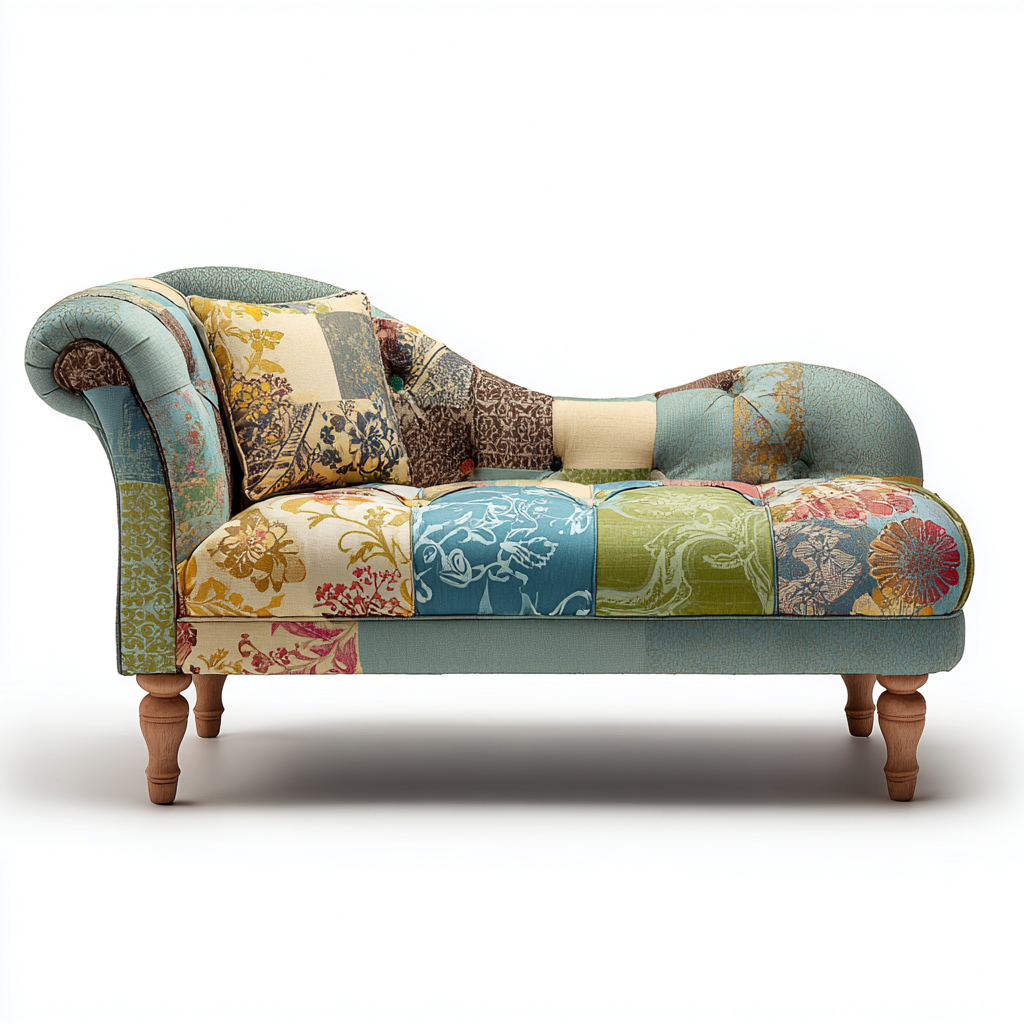 Chaise longue tapizada tela 168x75x88 cm - multicolor - estilo clásico para salón-Oakuply