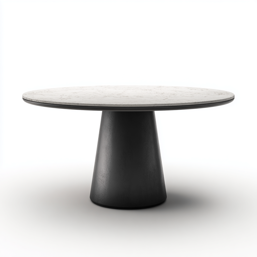 Mesa de comedor Mármol-metal 130x130x75 cm - Blanco-negro - Diseño moderno - Para comedor-Oakuply
