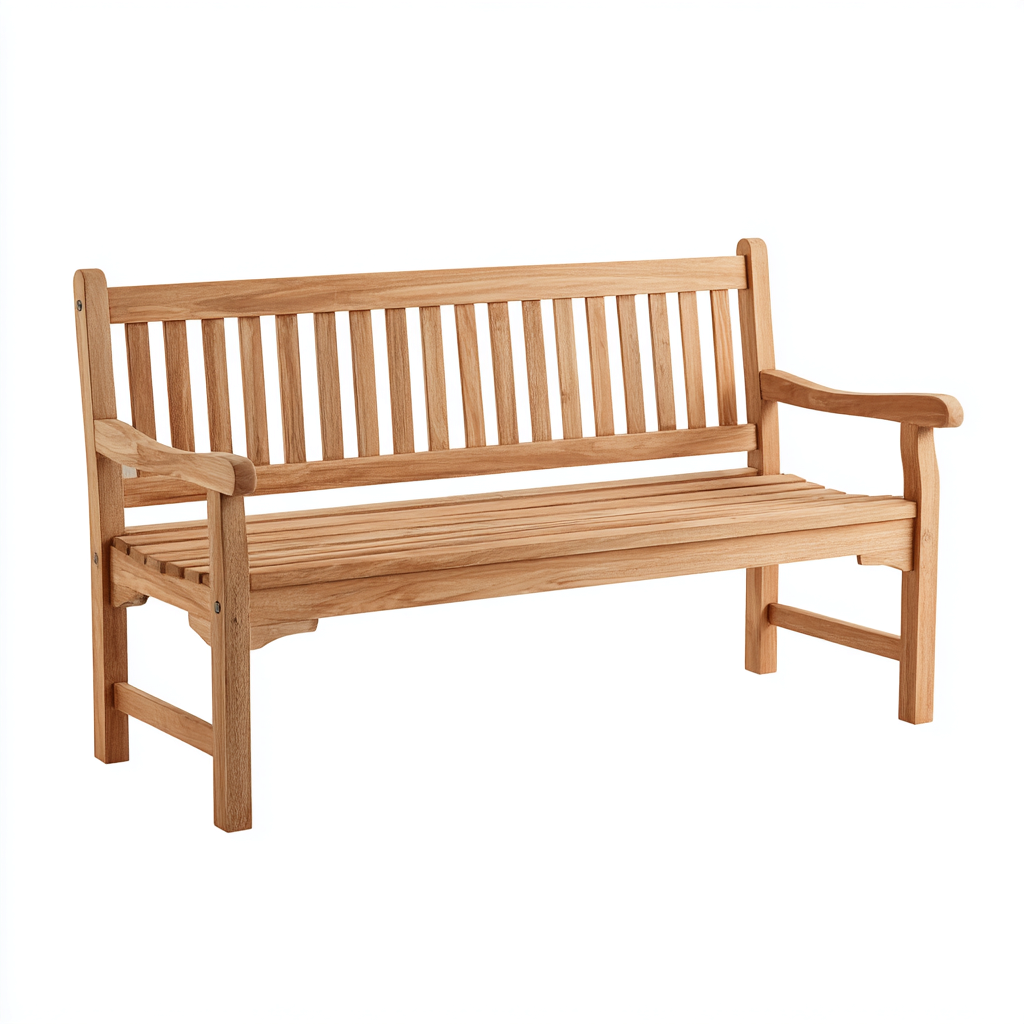 Banco de jardín madera 150x60x90 cm - marrón claro - diseño clásico-Oakuply