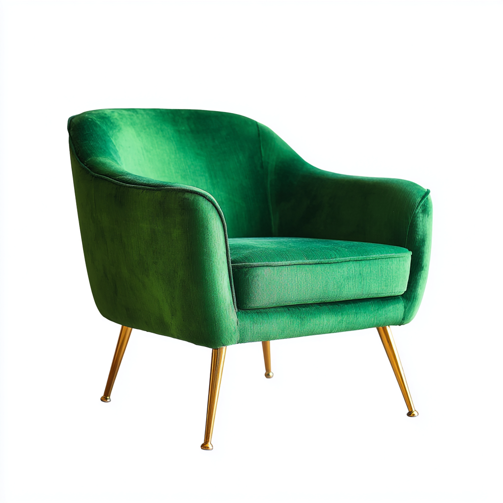 Sillón tapizado terciopelo 87x80x85 cm - verde - diseño moderno - para salón-Oakuply