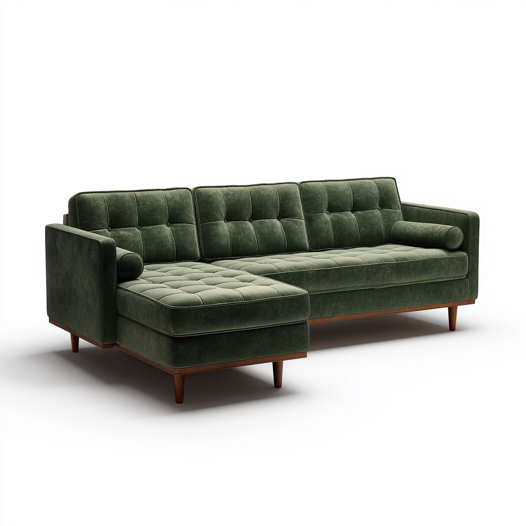 Sofás rinconeros tela 259x167x87 cm verde - uso en salón - diseño moderno-Oakuply