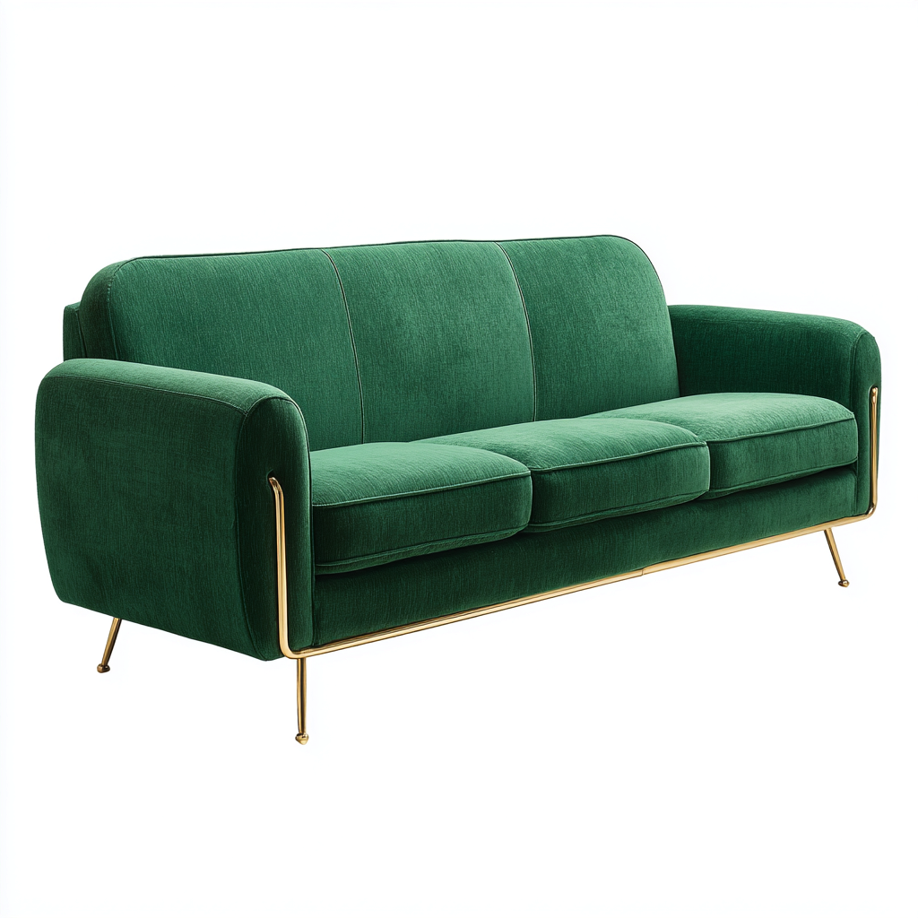 Sofá de 3 plazas tejido 219x91x85 cm - verde - diseño moderno-Oakuply