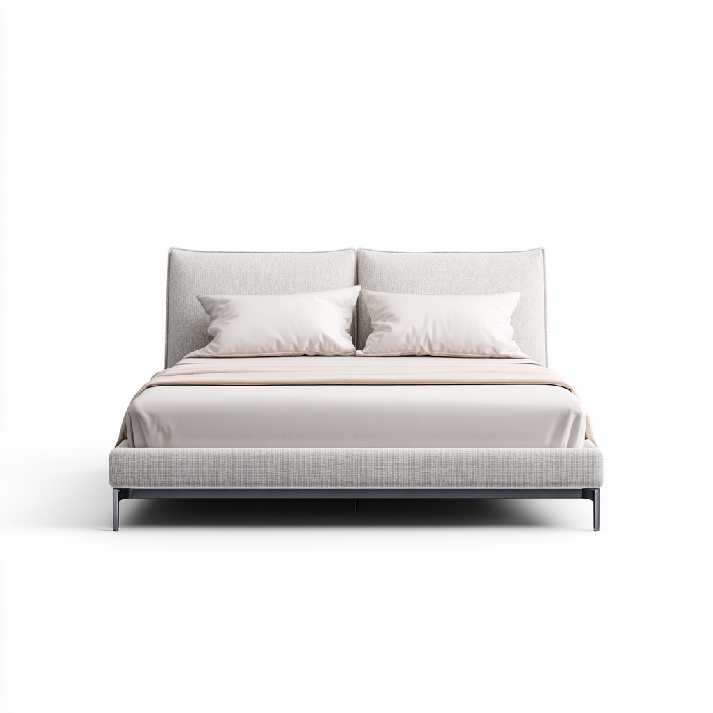 Cama matrimonial tapizada - 200x160x45 cm - blanco - apta para dormitorio - diseño moderno-Oakuply