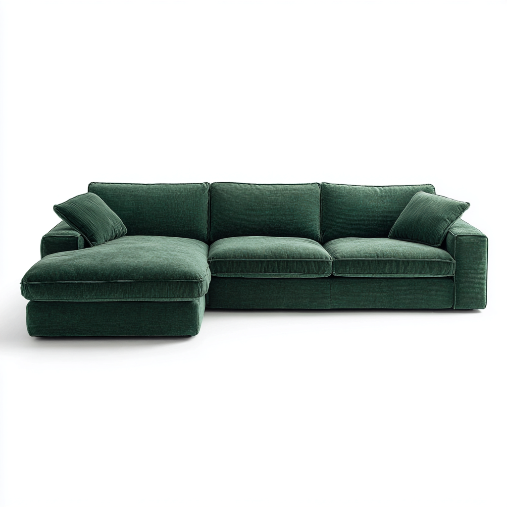 Sofás rinconeros tela 262x168x88 cm verde - uso en salón - diseño moderno-Oakuply