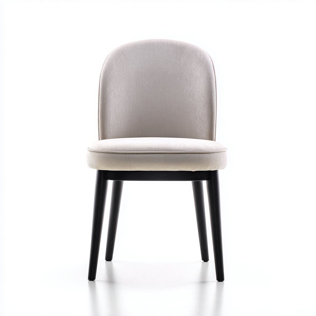 Silla de comedor tapizada 50x52x82 cm - beige-negro - diseño moderno-Oakuply