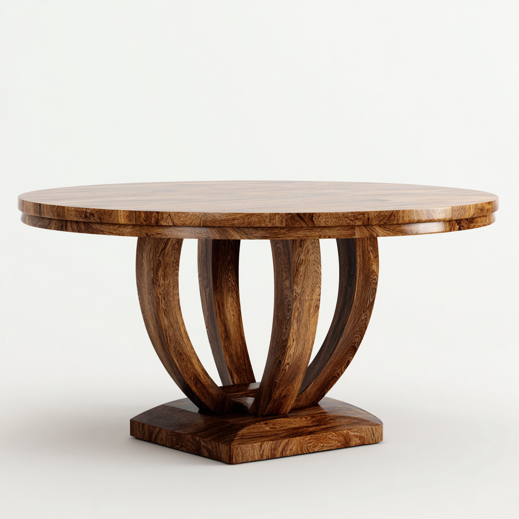 Mesa de comedor madera 120x120x75 cm - marrón - diseño clásico-Oakuply