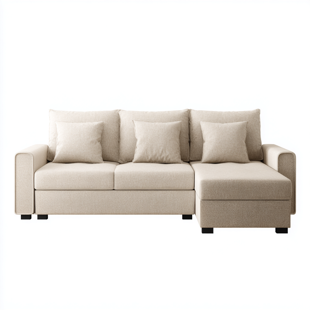 Sofás rinconeros tela 270x162x87 cm - beige - diseño acogedor-Oakuply