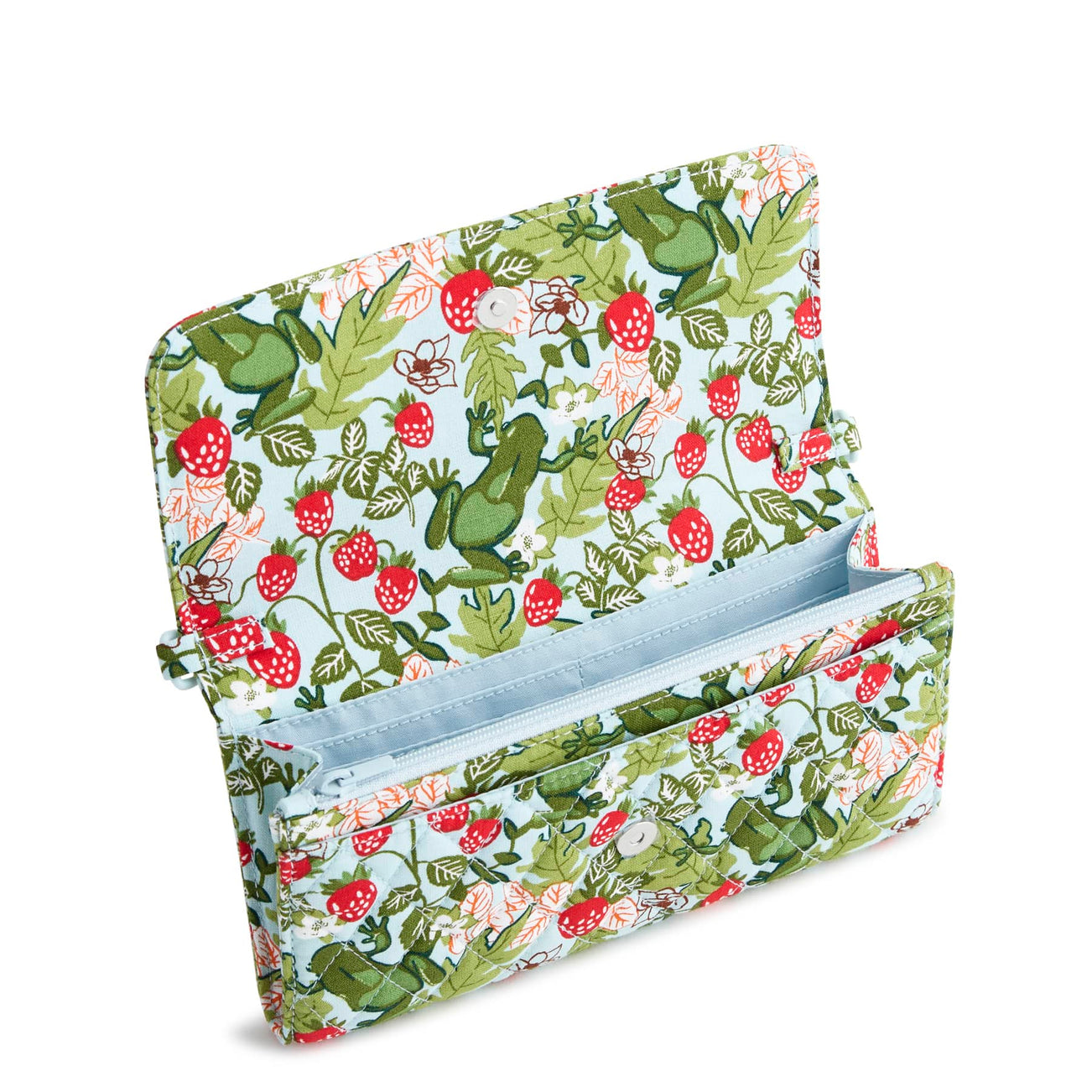 Outlet Wallet Crossbody- frogberry garden blue