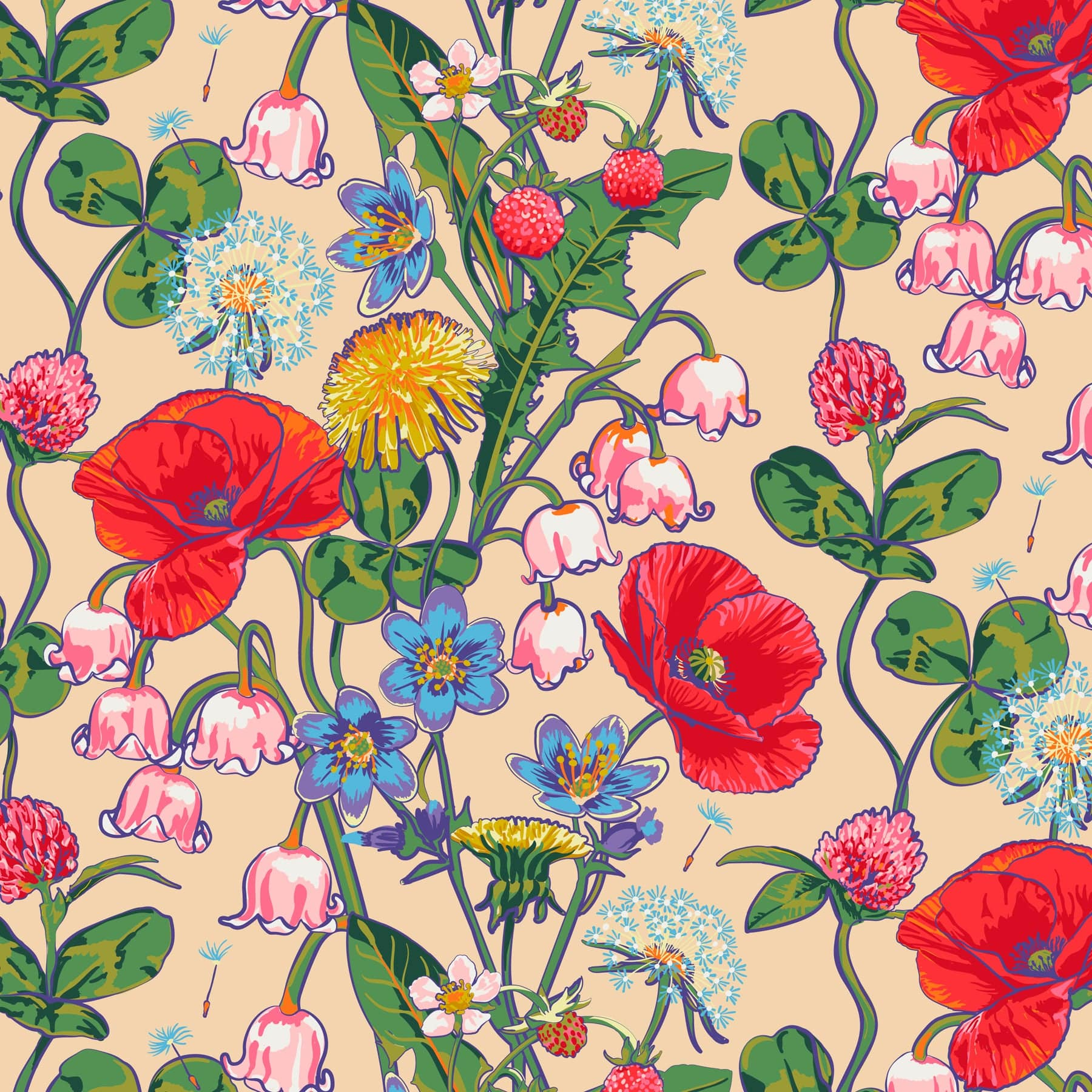 Mini Hathaway Tote-All the Pretty Wildflowers