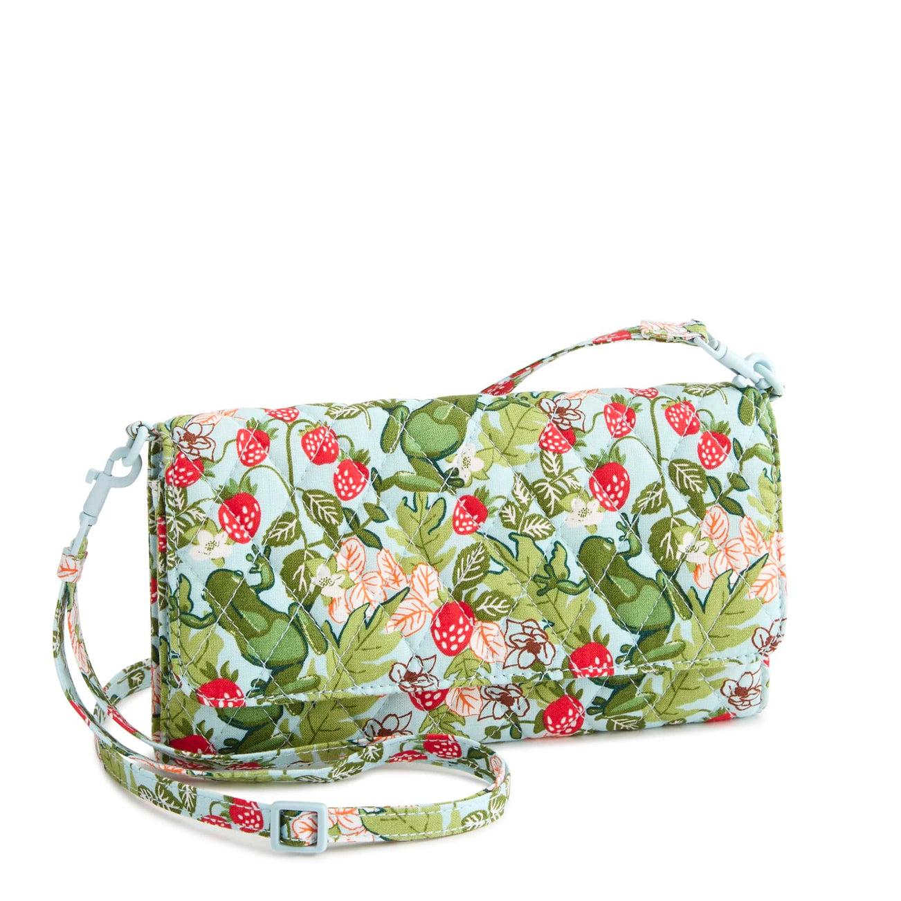 Outlet Wallet Crossbody- frogberry garden blue