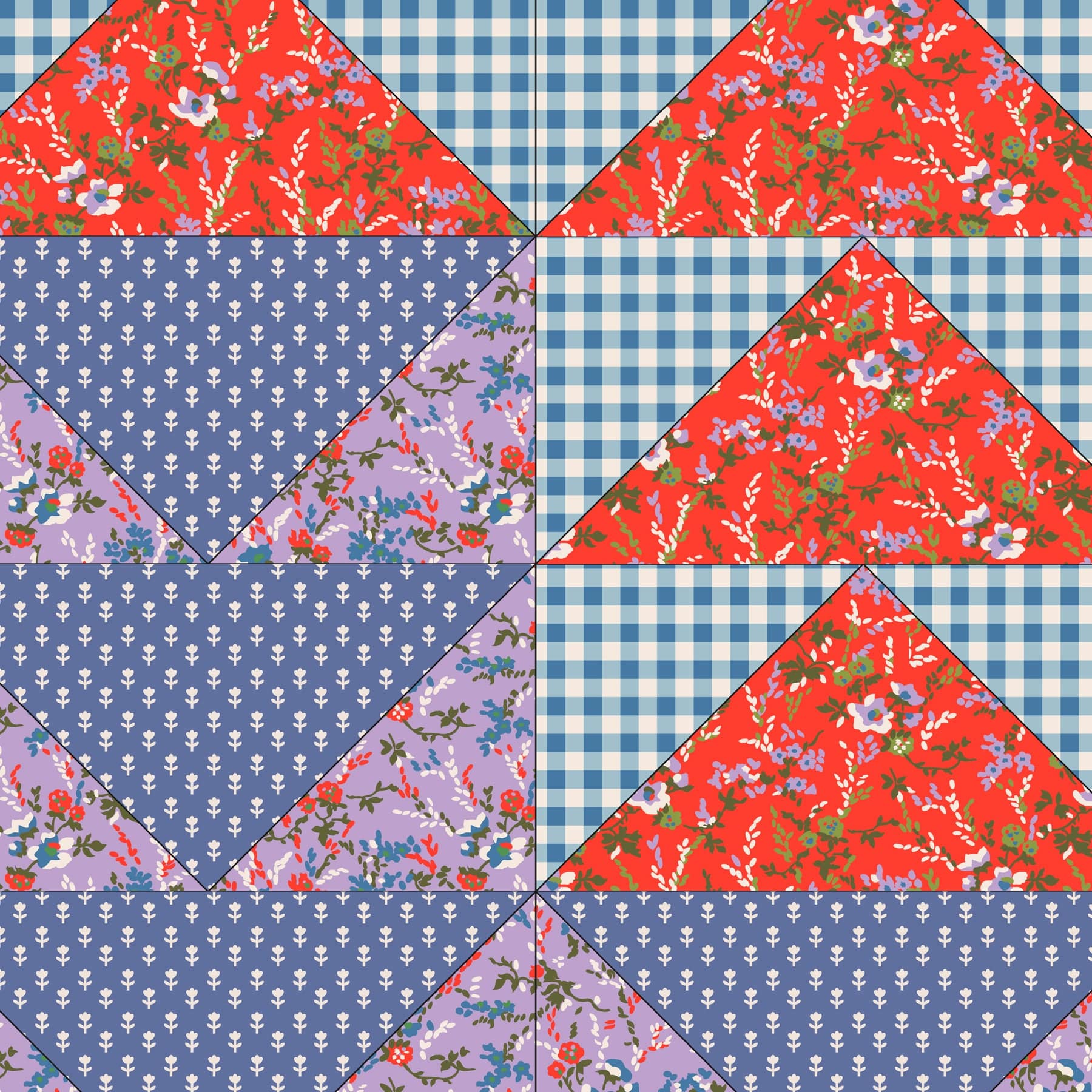 Small Hathaway Tote Bag-Flying Geese Patchwork