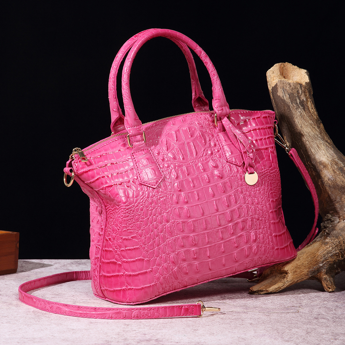 European, American And Middle Eastern Cross-Border Amazon Independent Station Portable Crossbody Retro Women'S Bag Multi-Color Crocodile Pattern Brahmin