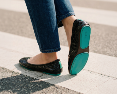 obsidian black patent flats with jeans
