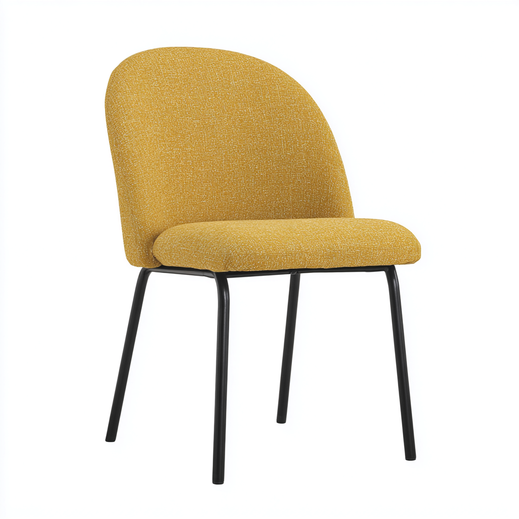 Silla de comedor tapizada 51x46x83 cm - amarillo - diseño moderno-Sofagobay