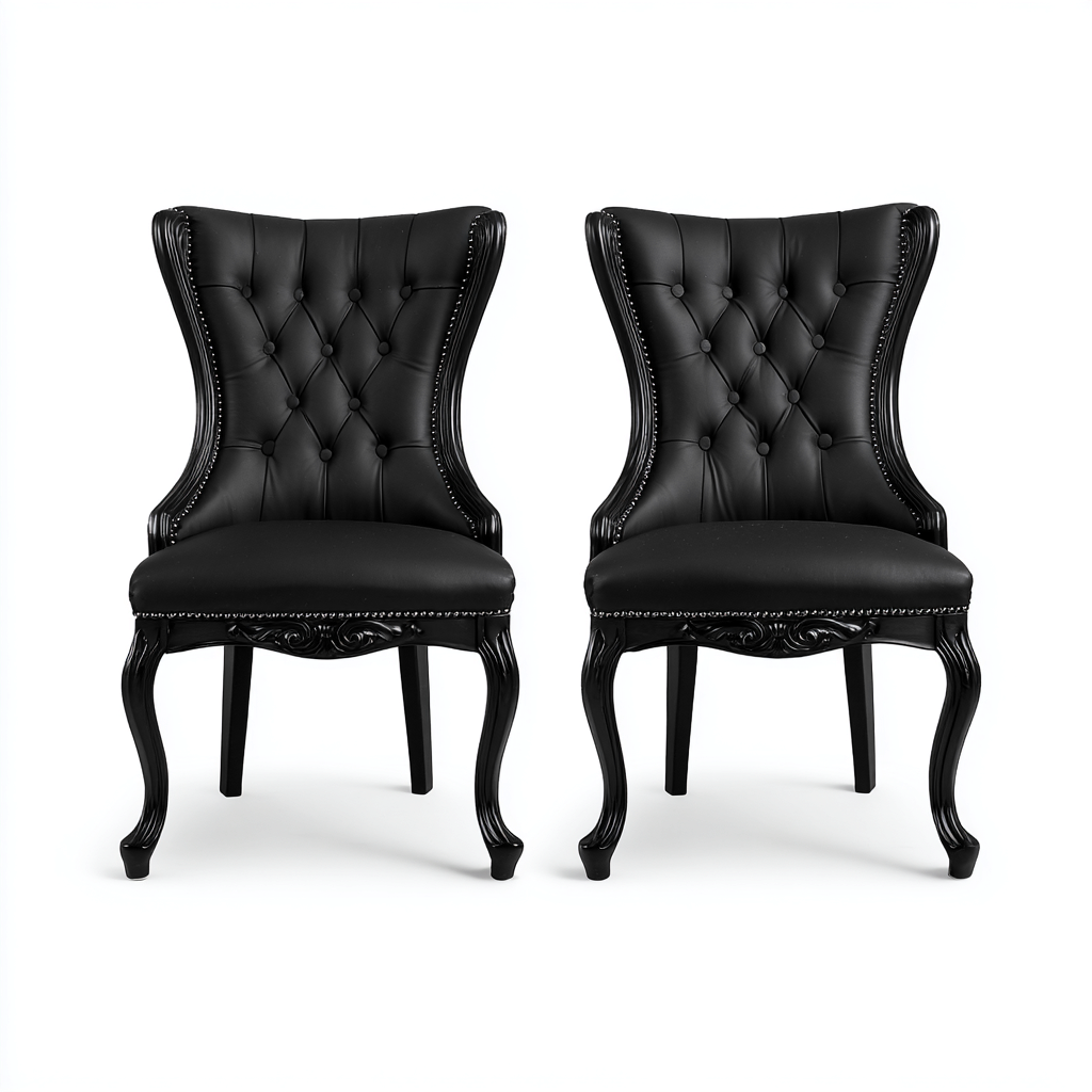 Sillas de comedor tapizadas 58x54x99 cm - negro - diseño clásico premium-Sofagobay