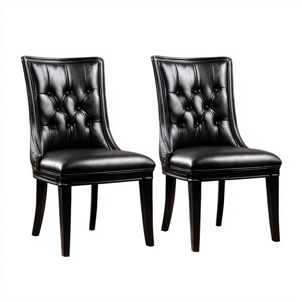 Sillas de comedor tapizadas 55x51x95 cm - negro - diseño clásico moderno-Sofagobay